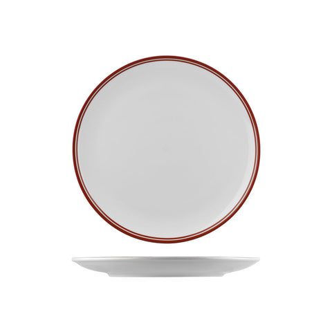 NPR27-R RAK Porcelain Nano Cru Red Dinnerware Collection Nano Cru Red Round Coupe Plate 270mm