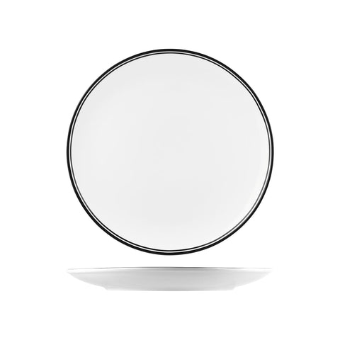 NPR29-BK RAK Porcelain Nano Cru Black Dinnerware Collection Nano Cru Black Round Coupe Plate 290mm