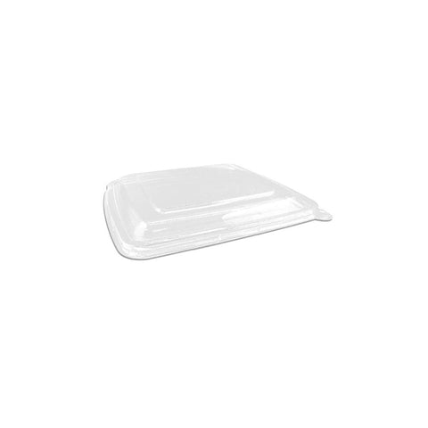 PETLID-1C Sugarcane Compartment Trays & Lids PET Lid for Single Compartment 234x234x14mm (200/Ctn)