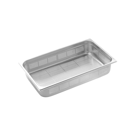 Pujadas PG111502 Premium Stainless Steel Gastronorm Pans & Covers 1/1 Size - Perforated Stainless Steel Pan 530x325x150mm CH May Catering Supplies