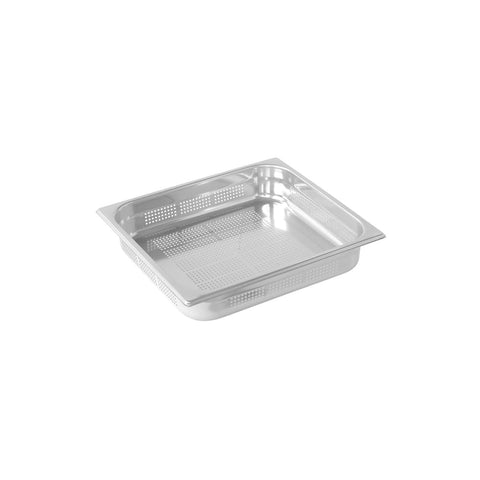Pujadas PG231002 Premium Stainless Steel Gastronorm Pans & Covers 2/3 Size - Perforated Stainless Steel Pan 353x325x100mm CH May Catering Supplies