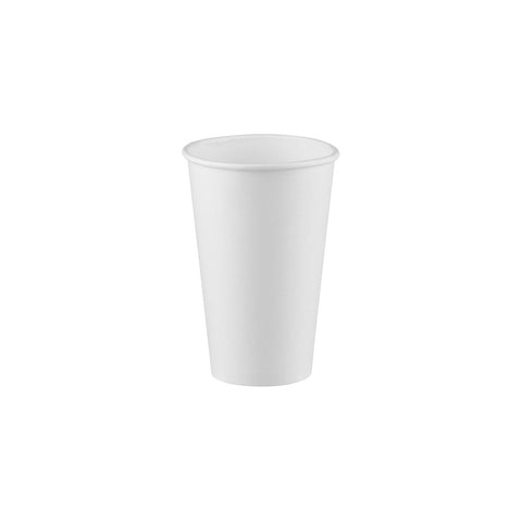 PLACF16D Coffee Cups Double Wall White Coffee Cup Double Wall PLA Coated White 16oz