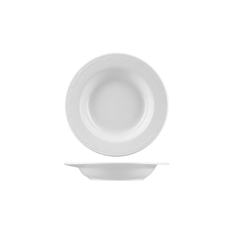R0857 Australian Fine China Renaissance Dinnerware Collection Renaissance Round Soup Plate - Wide Rim 220mm/300ml