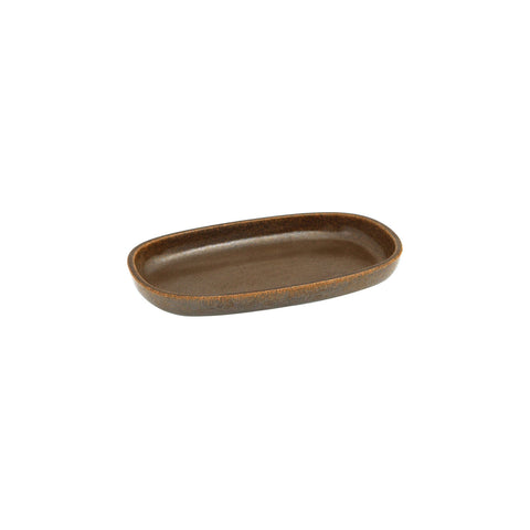 R50-2009-RU RAK Porcelain Rakstone East Rust Dinnerware Collection Rakstone East Rust Deep Oval Plate 150x230x25mm