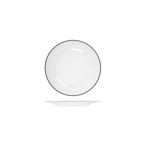 RHRP17-BK RAK Porcelain Harriette Dinnerware Collection Harriette Round Plate - Wide Rim 170mm