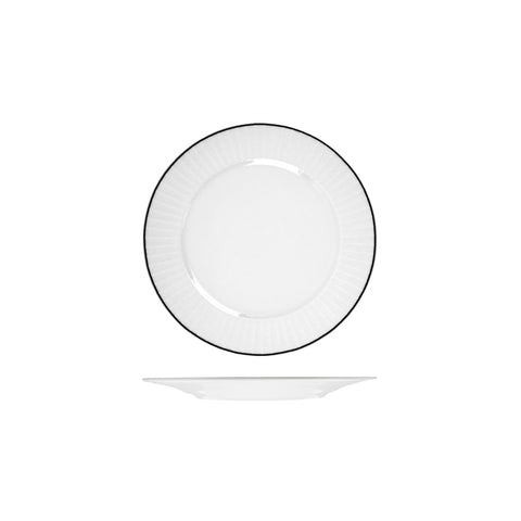 RHRP21-BK RAK Porcelain Harriette Dinnerware Collection Harriette Round Plate - Wide Rim 210mm