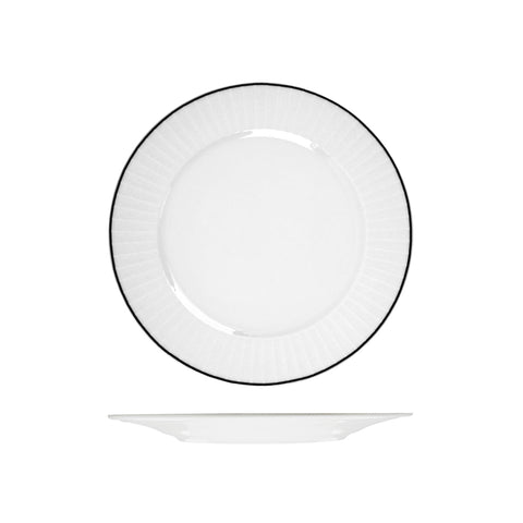 RHRP27-BK RAK Porcelain Harriette Dinnerware Collection Harriette Round Plate - Wide Rim 270mm