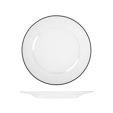 RHRP29-BK RAK Porcelain Harriette Dinnerware Collection Harriette Round Plate - Wide Rim 290mm