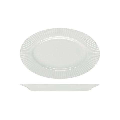 RMOP32 RAK Porcelain Metropolis Dinnerware Collection Metropolis Oval Plate Wide Rim 320x200mm