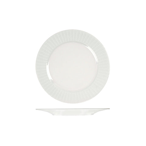 RMRP24 RAK Porcelain Metropolis Dinnerware Collection Metropolis Round Plate - Wide Rim 240mm