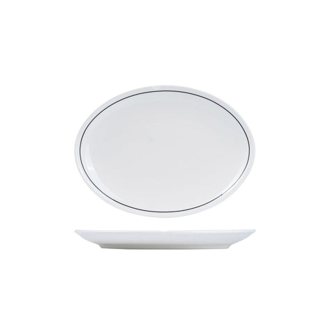 RPOP26-BK RAK Porcelain Princeton Black Dinnerware Collection Princeton Black Oval Coupe Plate 260x190mm
