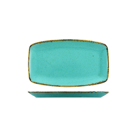 S118331SS Porcelite Seasons Sea Spray Dinnerware Collection Rectangular Coupe Plate 310x180mm