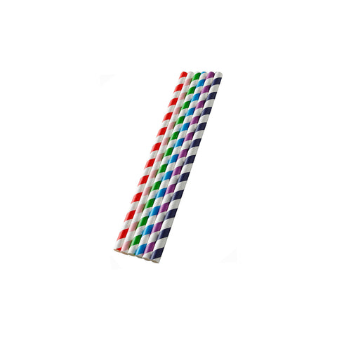 STRAWP197 Paper Straws Paper Regular Straw Assorted 6x197mm (10000/Ctn)