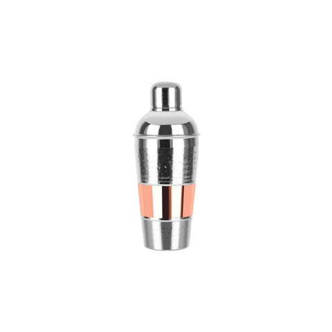 Z0200 Cocktail Shakers Zanzi Hammered Cocktail Shaker Stainless Steel / Rose Gold 3pc 600ml