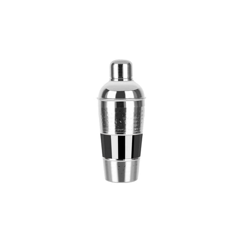 Z0201 Cocktail Shakers Zanzi Hammered Cocktail Shaker Stainless Steel / Gunmetal 3pc 600ml