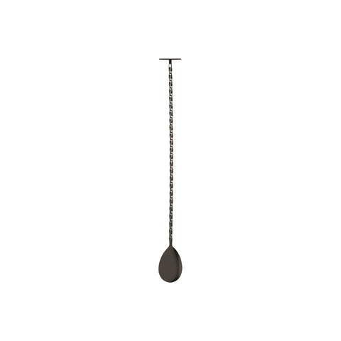 Z0645 Bar Spoons Zanzi Tail Disk Bar Spoon w/ Muddler Gunmetal 300mm