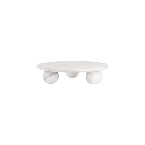 04724 Chef Inox Serve Marble Round Board w/ Large Round Feet350x85mm