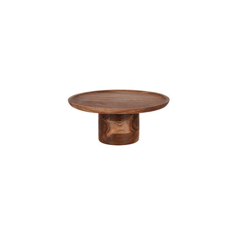 04755 Chef Inox Serve Natural Acacia Round Cake Stand Pilar 300x140mm
