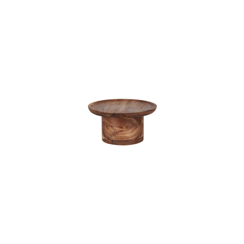 04756 Chef Inox Serve Natural Acacia Round Cake Stand Pilar 200x100mm 