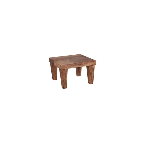 04758 Chef Inox Serve Natural Acacia Square Stand w/ Legs 210x210x140mm