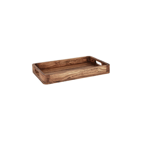 04770 Chef Inox Serve Natural Acacia Rectangular Deep Tray 405x254x50mm
