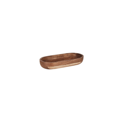 04782 Chef Inox Serve Natural Acacia Oval Bowl 305x160x50mm