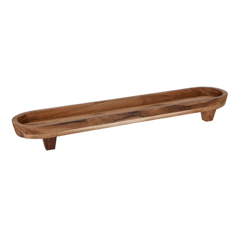 04785 Chef Inox Serve Natural Acacia Oval Server w/ Legs 710x150x80mm