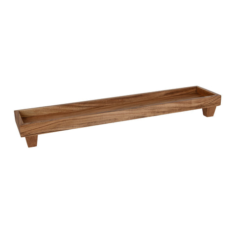 04786 Chef Inox Serve Natural Acacia Rectangular Server w/ Legs 710x150x80mm