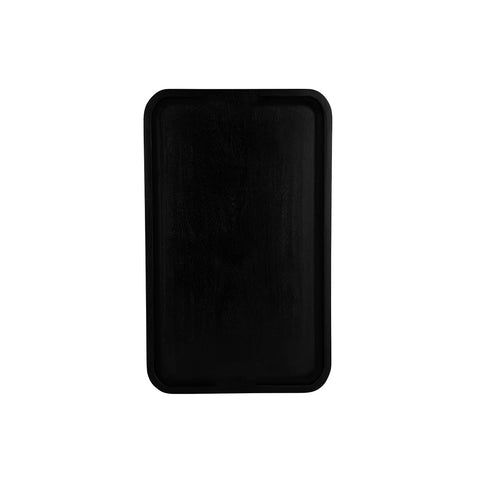 04970 Chef Inox Serve Black Acacia Rectangular Tray w/ 530x325x25mm