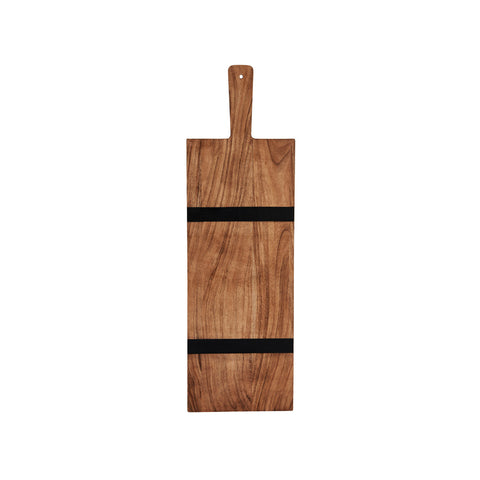 04971 Chef Inox Serve Natural Acacia Paddle Board w/ Black Acacia Inlay 610x190x25mm