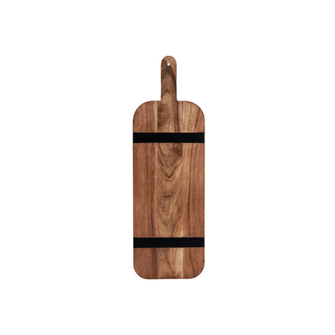 04973 Chef Inox Serve Natural Acacia Paddle Board w/ Black Acacia Inlay 560x180x15mm