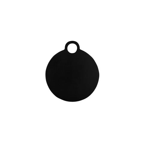 04978 Chef Inox Serve Black Acacia Round Board w/ Loop Handle 405x355x25mm