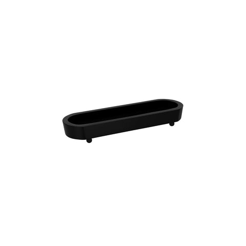 04983 Chef Inox Serve Black Acacia Oval Server w/ Legs 420x130x40mm