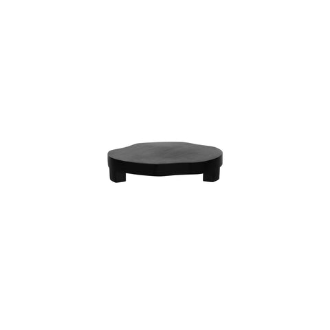04987 Chef Inox Serve Black Acacia Round Display Stand Footed 250x50mm