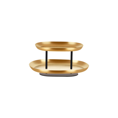 06991 Chef Inox Buffet Serve Seafood Stand 2-Tier Brass / Iron 385x260x195mm