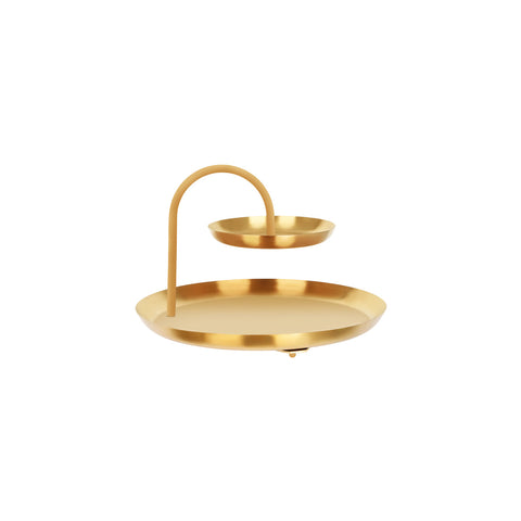 06993 Chef Inox Buffet Serve Round Seafood Stand 2-Tier Brass / Iron 365x255mm