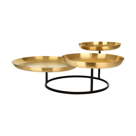 06994 Chef Inox Buffet Serve Seafood Stand 3-Tier Brass / Iron 640x560x230mm