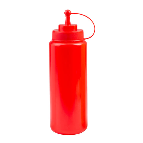 45132-R Squeeze Bottles Red Squeeze Bottle w/ Cap 1000ml