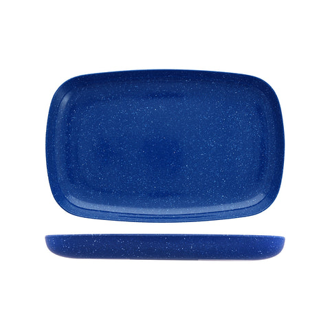 469114-BL Fortessa Melamine Camp Rectangular Coupe Plate Blue 360x233mm