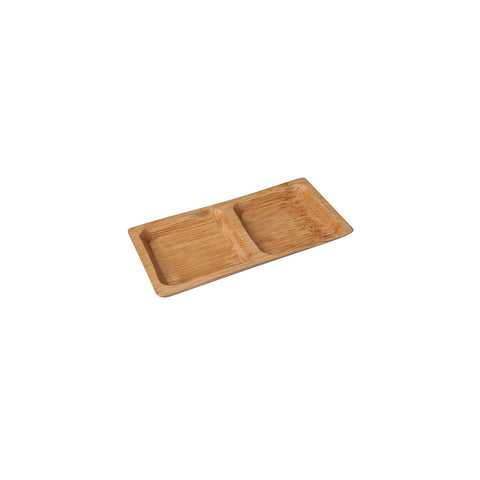 47310 Bamboo Disposables Bamboo Divided Square Dish 120x60mm