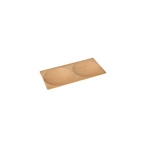 47311 Bamboo Disposables Bamboo Divided Round Dish 120x60mm