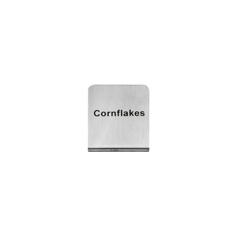 57700-17 Buffet Signs Stainless Steel Corn Flakes Sign 50x40mm