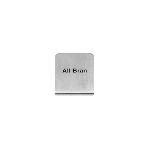 57700-18 Buffet Signs Stainless Steel All Bran Sign 50x40mm