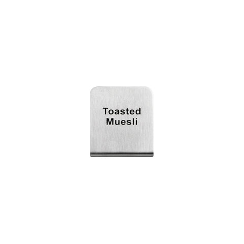 57700-23 Buffet Signs Stainless Steel Toasted Muesli Sign 50x40mm
