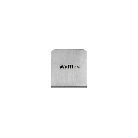 57700-26 Buffet Signs Stainless Steel Waffles Sign 50x40mm