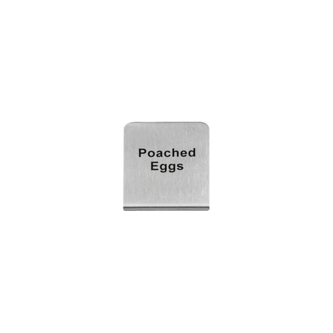 57700-31 Buffet Signs Stainless Steel Poached Eggs Sign 50x40mm