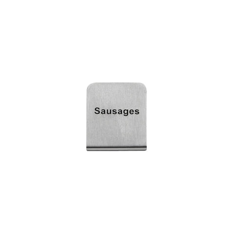 57700-36 Buffet Signs Stainless Steel Sausages Sign 50x40mm