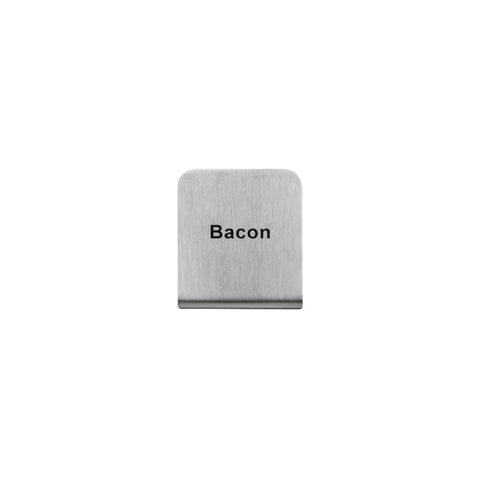 57700-37 Buffet Signs Stainless Steel Bacon Sign 50x40mm