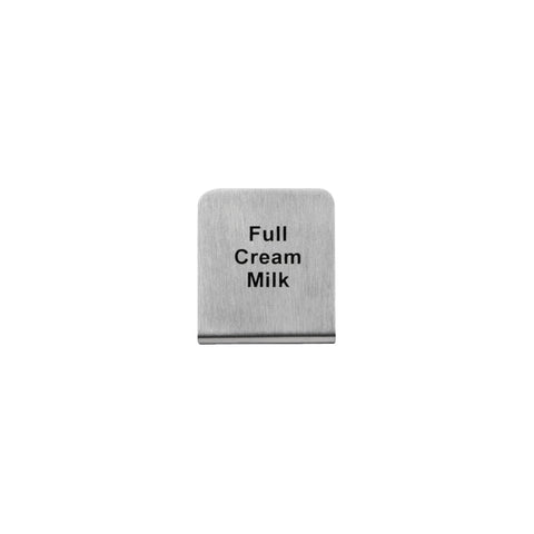 57700-7 Buffet Signs Stainless Steel Full Cream Milk Sign 50x40mm