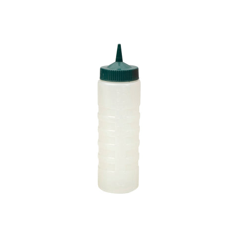 69434-GN Squeeze Bottles Clear Sauce Bottle w/ Green Lid 750ml